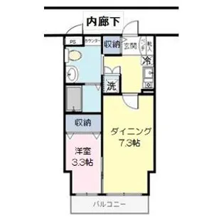 ゴールドライフマンション宇都宮【3階】の間取り