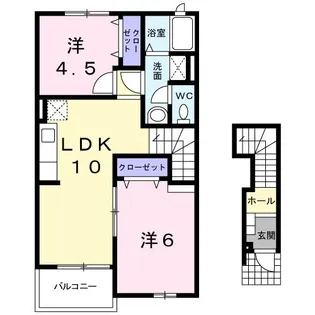 グリシーヌ弐番館【2階】の間取り