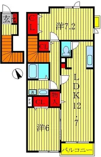 カーサ・大井 B【2階】の間取り
