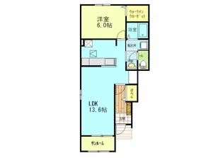エスポワ ドゥ サントゥール【1階】の間取り
