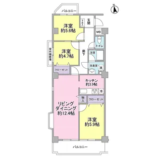 テラス鷺宮【5階】の間取り