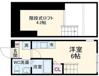 ハーミットクラブハウス和田町II【1階】の間取り