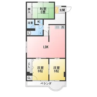 コーポラス鶉【4階】の間取り