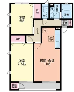 ヴィルヌーブ【2階】の間取り