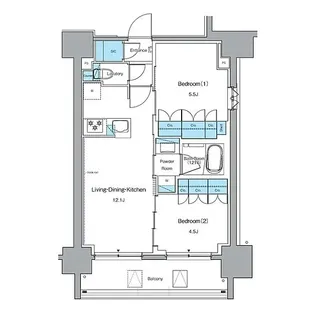 ルフォンプログレ秋葉原EAST【12階】の間取り