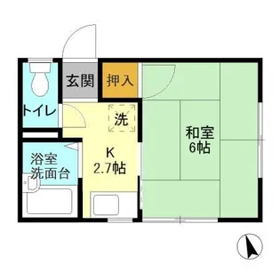 福志荘B【2階】の間取り