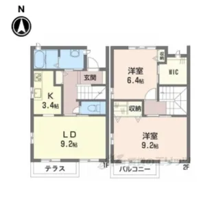 パルモ夢み台M【2階】の間取り