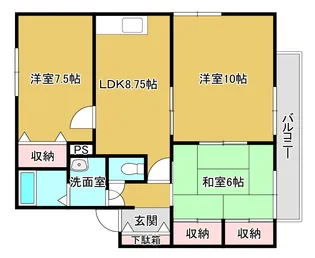 ルーエ井口C棟【2階】の間取り