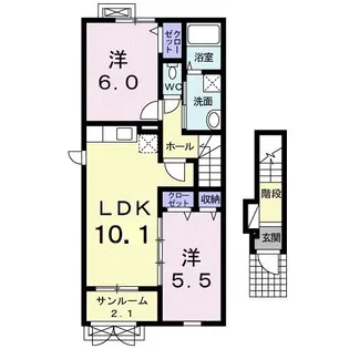 スカイビューII【2階】の間取り