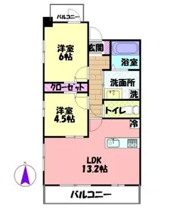 パルコート【4階】の間取り