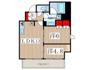 パ-クアクシス新板橋イ-スト【10階】の間取り