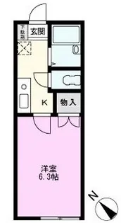 クラージュ南越谷【1階】の間取り