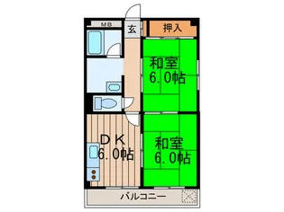ア-バンヒル石切【1階】の間取り