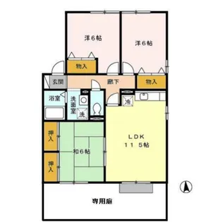 セジュール雅【1階】の間取り