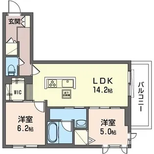 ラ グリシーヌII【1階】の間取り