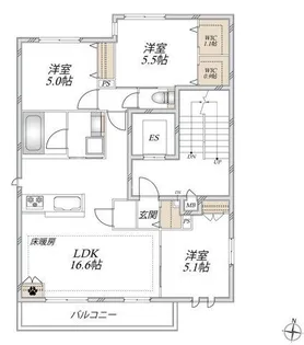 パークコート菊川【3階】の間取り