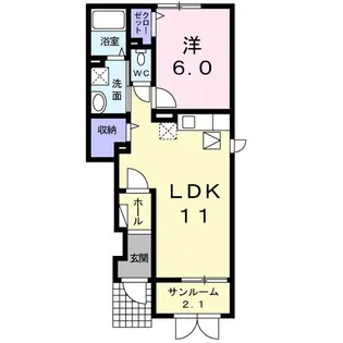 グリーンヒルズ D【1階】の間取り