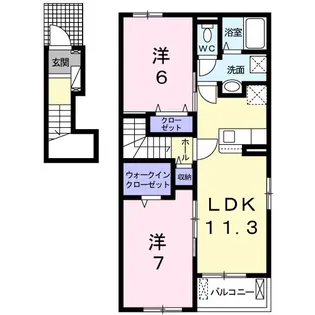 シティハイツプラザ A【2階】の間取り