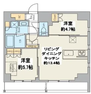 クレストコート東日暮里【4階】の間取り