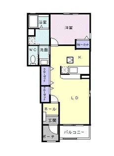 プリムローズ・T B【1階】の間取り