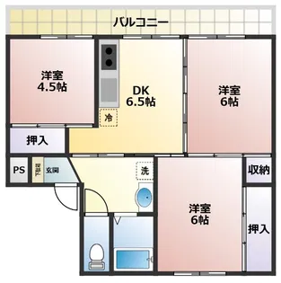ヴィラナリー新山1号棟【5階】の間取り