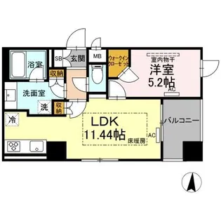 ロイジェントパークス錦糸町【6階】の間取り