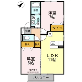 エンゼルハイム2 B棟【2階】の間取り