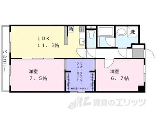 プラージュカンサイ【5階】の間取り