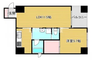 ルクレ堺筋本町レジデンス【9階】の間取り