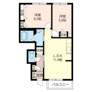 ディアコートD【1階】の間取り