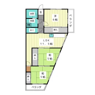 第3名正ハイツ【3階】の間取り
