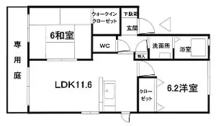 リーベンコートA棟【1階】の間取り