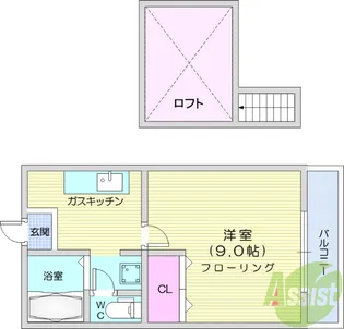ノーブル1217【2階】の間取り