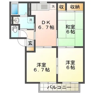 オークコートA【2階】の間取り