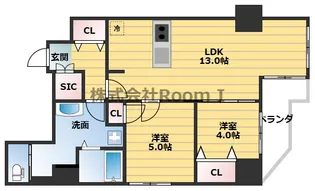 グラシア堺筋本町【2階】の間取り