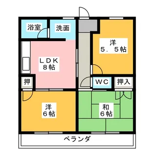 コーポWithワルツ A棟【2階】の間取り