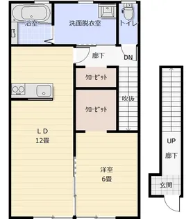 クオンタム筒井III A【2階】の間取り