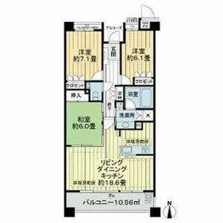 ライオンズヒルズ高峯参番館【5階】の間取り
