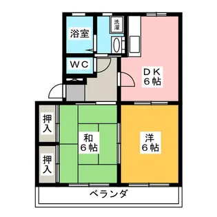 スカイハイツフジ【1階】の間取り