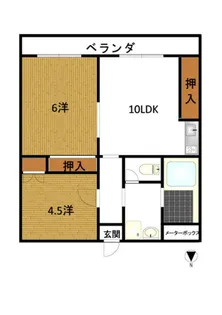 リーセイント西古松B【2階】の間取り
