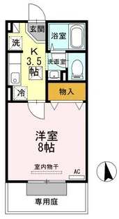 モナリエプライズB【1階】の間取り