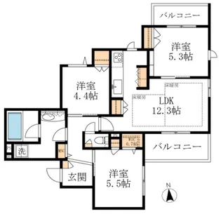 プランドール南流山【2階】の間取り