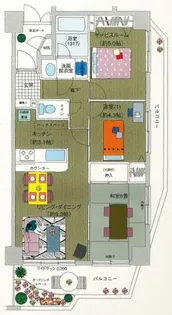 ロアーブルサン橋本【4階】の間取り