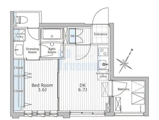 グランクリュ若松町【4階】の間取り