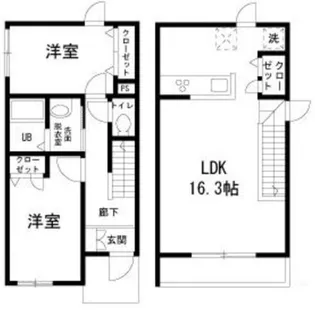 東京都目黒区大岡山1【アパート】の間取り