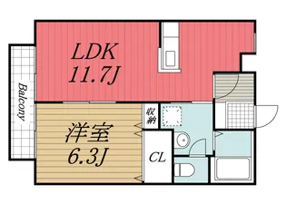 千葉県千葉市稲毛区宮野木町【アパート】の間取り
