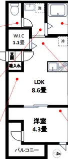 1LDKの間取り画像