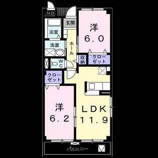 プラシード城東【1階】の間取り