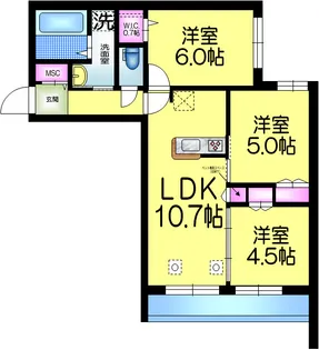 Casa del Sole カーサデルソーレ【2階】の間取り