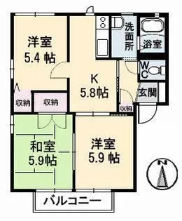 3Kの間取り画像